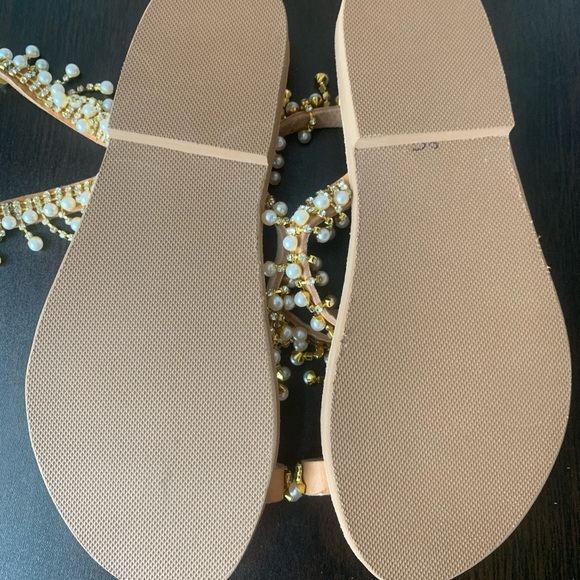 Handmade in Greece leather pearl and jewel sandals - Picture 7 of 8